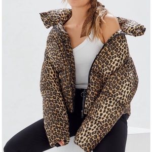 APPARIS Paula Leopard puffer jacket size small